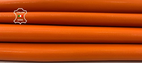 ORANGE ROUGH Thick Italian Goatskin Goat Leather skin hide 6sqf 1.2mm #C7226