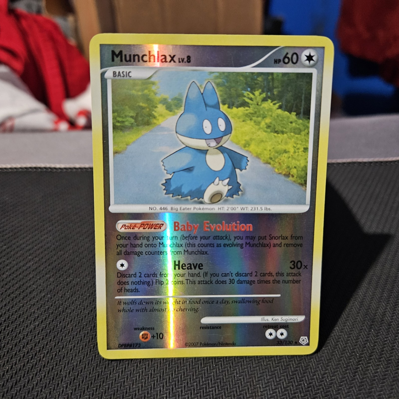 Munchlax Pokemon TCG Diamond And Pearl Reverse Holo Rare Card #33/130