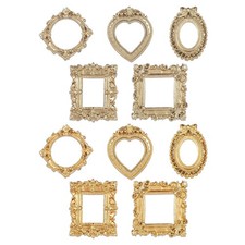 5 Pcs Mini Gold Frames, Vintage Mini Picture Frame, Resin Tiny Antique Photo Fra