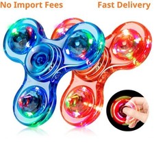 LED Light Up Fidget Spinner 2 Pack - Glow in the Dark Sensory Toys for Kids