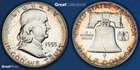 1955 TONED Franklin Half Dollar Proof PCGS PR67CAM PF 67 CAMEO Toning Coin 50C