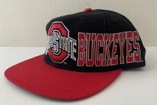 VTG Ohio State Buckeyes Apex One Varsity Snapback Wool Wrap Around Hat, Unworn