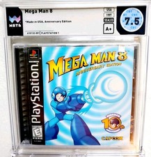 Black Label MEGA MAN 8 Anniversary Edition PlayStation PS1 WATA PSA 7.5 A+ RARE!