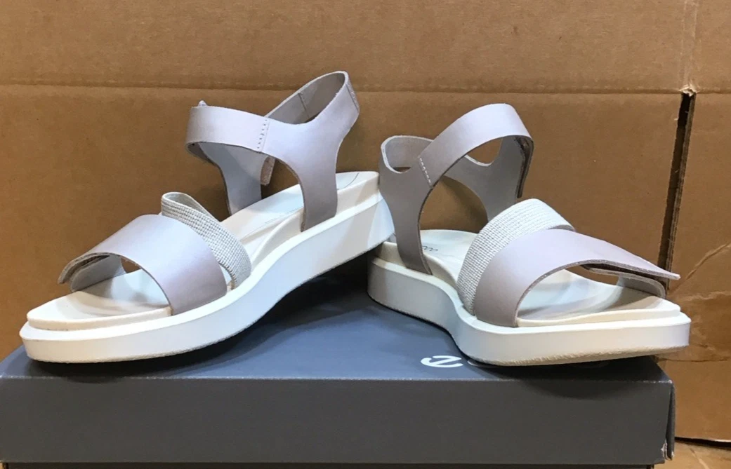 Ecco Flowt sandali in pelle grigio donna R3