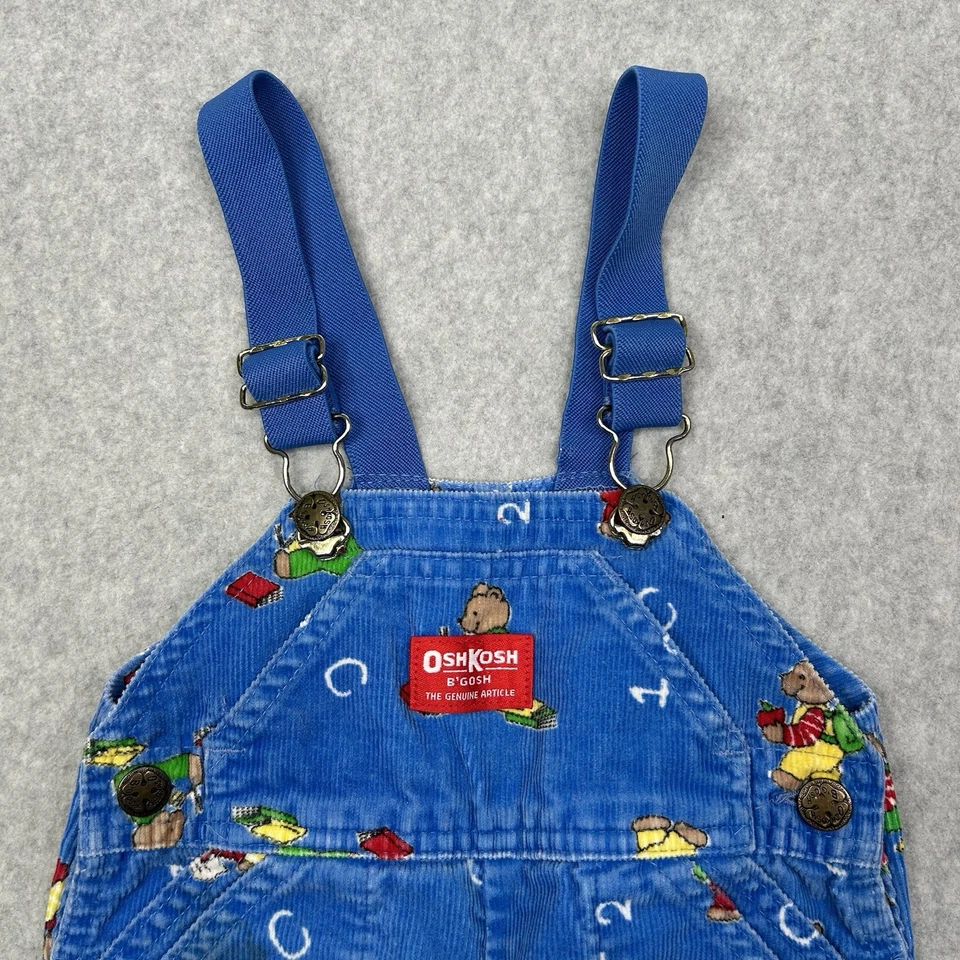 Mono de pana vintage OshKosh B'gosh alfabeto azul niños 24 meses EE. UU. Foto 2 de 4