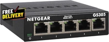 5 Port Gigabit Ethernet Unmanaged Essentials Switch GS305 Home Network Hub Of...