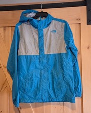 North Face Boys Sz XL Blue Rain Jacket Mesh Lined
