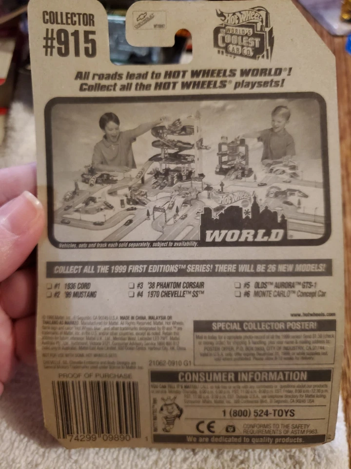 Chevy Chevelle SS 915 1999 1/64 primeras ediciones 1970 azul error 5 velocidades Foto 3 de 3