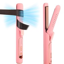 2 in 1 Hair Straightener and Curler, Titanium Flat Iron with Adjustable Temps