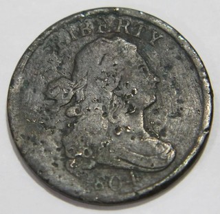 DRAPED BUST HALF CENT 1804 1/2C U.S. MINT ISSUED COIN 🌈⭐🌈