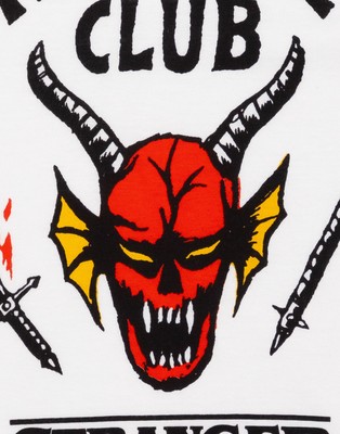 Stranger Things Weißes Hellfire Club T-Shirt mit kurzen Ärmeln Unisex Kinder