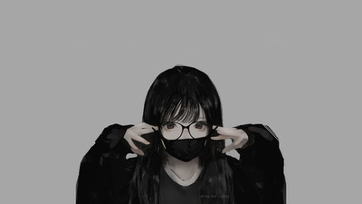 Anime glasses monochrome mask aoi ogata Play Gaming Mat Desk Game Desk Playmat