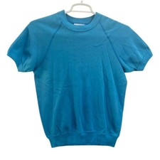 Vintage Bassett Walker Vintage Blue Short Sleeve Sweatshirt M