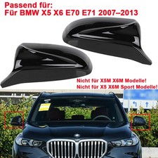 Für BMW X6,X5,E71,E70 M-Stil Glanz Schwarz Spiegelkappen Gehäuse Abdeckung 07-13