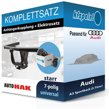 Für Audi A3 Sportback 08-13 AUTO HAK Anhängerkupplung starr + 7polig E-Satz AHK