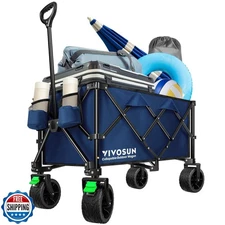 VIVOSUN Collapsible Folding Wagon, Outdoor Utility with Silent Al