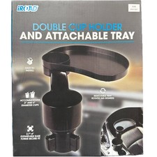 Car Cup Holder Doubler With Attachable Tray Removable Tray Rotates 360 Degrees