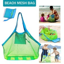 Large Mesh Beach Tote Bag Foldable Sand-Free Storage Bag for Toys Towels Swimmin