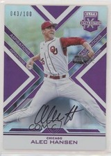2016 Panini Elite Extra Edition Aspirations Purple /100 Alec Hansen #49 Auto 1u6