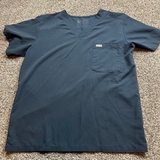 FIGS Scrub Top M Technical Collection V Neck Short Sleeve Blue