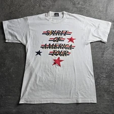 Vintage Spirit Of America Tour Tshirt Adult Large White Single Stitch USA
