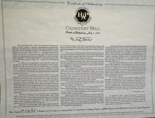 Don Troiani Civil War Print - Cemetery Hill - UNFRAMED - MINT-Signed AP 53/75 - Picture 4 of 4