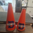 22" Orange Megaphone Denver Broncos & 19" CHEERLEADER PEP BULL HORN PROP — photo 2