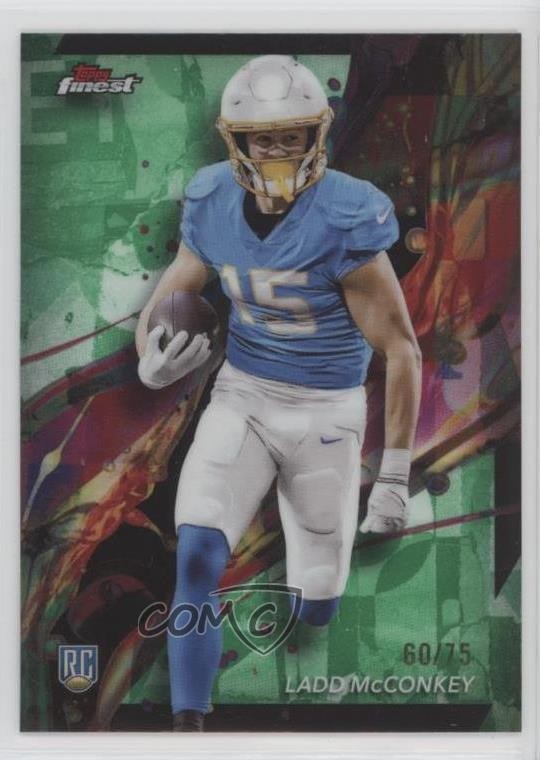 2024 Topps Finest Common Green Refractor 60/75 Ladd McConkey #86 Rookie RC