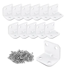 4 PCS 1x1x1.3 Inch White Corner Brace Small L Shape 90 Degree Angle Brackets
