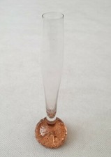 Vintage MCM Art Glass Posy Vase with Bubbles Bud Vase Trumpet 9" 1960s 1970s