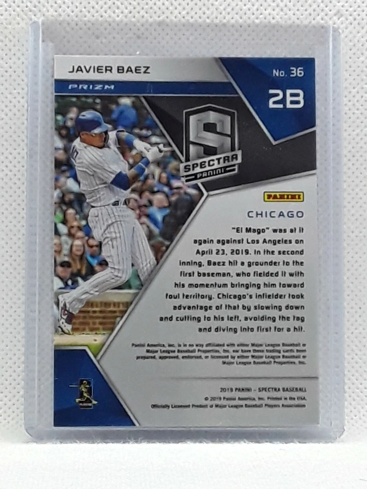 Javier Baez 2019 Chronicles Spectra Baseball - #36 - Chicago Cubs - Image 2 of 2