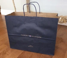 1-Authentic Tommy Hilfiger Large16x12" Carrier Paper Raffia Handle Gift Bag New!