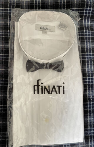 2XL 18 - 18.5 White Wing Collar Tuxedo Shirt Bow Tie - new in package
