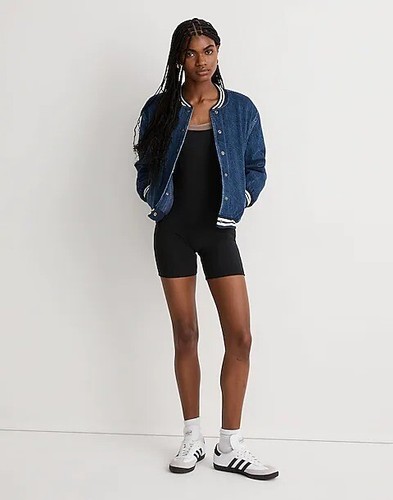 Madewell TRUE BLACK Women's Knit Biker Unitard Romper, US XXS - Picture 5 of 5