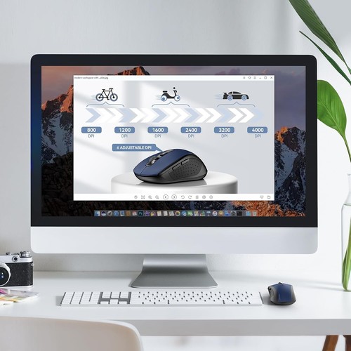 Bluetooth Wireless Mouse, 3 Modes Bluetooth 5.0 & 3.0 Mouse 2.4G Wireless Por... - Picture 3 of 12