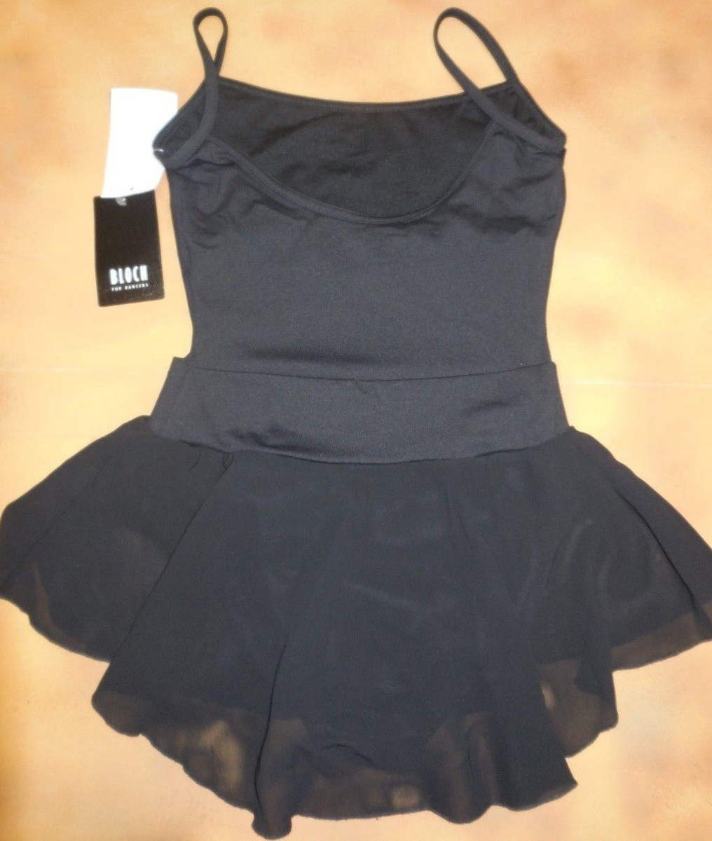 NWT Bloch Dance Black Camisole Leotard Attached Georgette