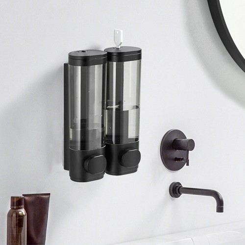 Doppel 300ml Leere Seifenspender Wandmontage für Duschgel Shampoo Seifenbehälter - Bild 14 von 22