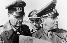 WW2 Picture Photo France 1944 German Field Marshal Erwin Rommel and Speidel 2445