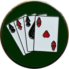 4 Aces Golf Ball Marker with Matching Hat Clip