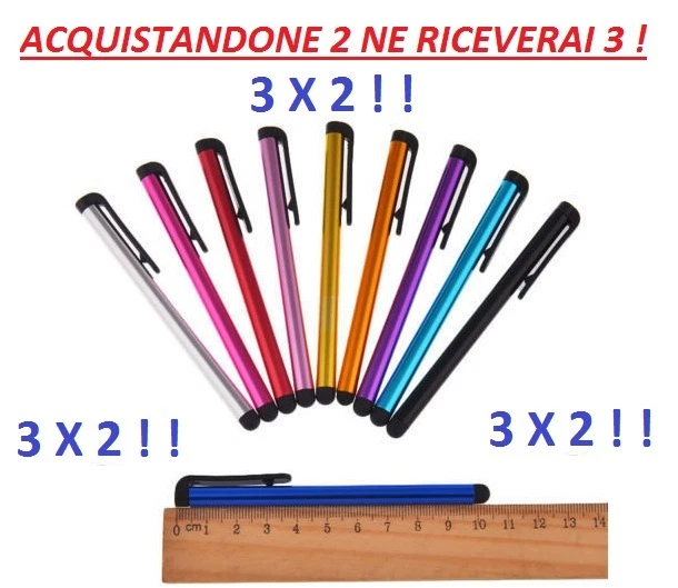 Penna touch, Zoonnis 2 in 1 pennino stilo capacitive universali per schermi tattili Dispositivi,Penna a sfera ad alta sensibilità adatta Tablet iPad Apple Kindle Samsung Galaxy (8 X colore misto