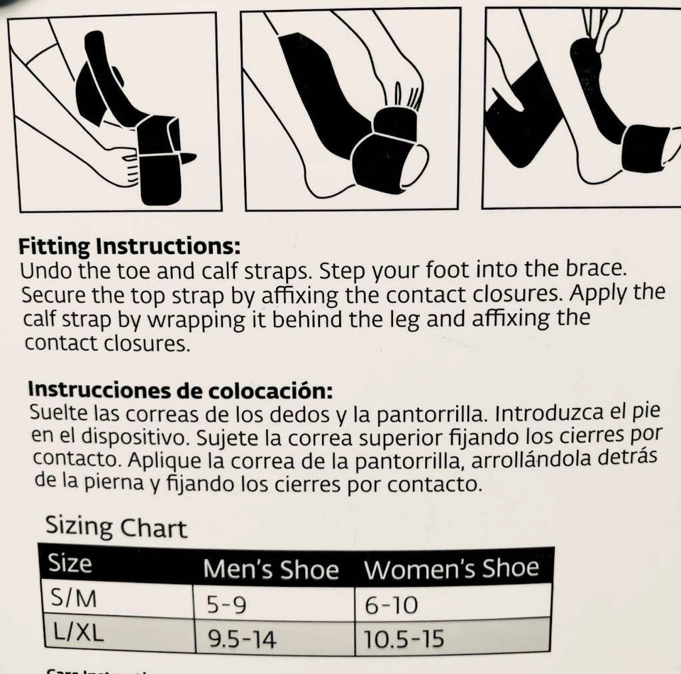 Férula nocturna para fascitis plantar "Buenas noches" en negro pequeña/mediana Foto 2 de 2