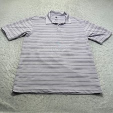 Nike Golf Polo Shirt Purple Striped Fit Dry Short Sleeve Mens Size Medium M
