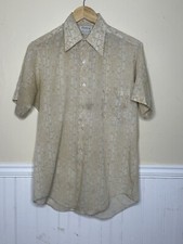 vintage van heusen century button down shirt Sz L Abstract Pattern Rare 60s 70s