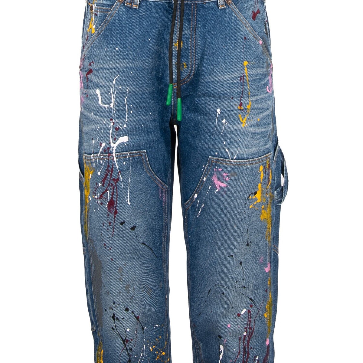 OFFWHITEデニムジーンズ OFF-WHITE x ED BRAVADO Embroidered Destroyed Crystals Jeans