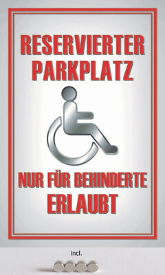 Behinderten-Parkplatz Schild, 20,3x30,5 Cm, Aluminium-Metall – Wasserdicht, Mit 4 Bohrlöchern, Für Innen & Außen