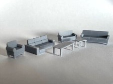 LOT Bundle Living Room Furniture HO 1/87 Scale Couch Sofa Tables