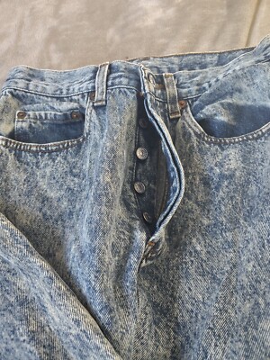 VTG 90s Levis 501 Button Fly 31 X 36 USA Tag Jeans Acid Wash