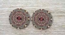 flowers wood boho sewing buttons 2 holes 1 inch brown (set #200010)