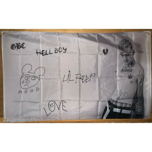 Lil Peep Goth Boi Clique Hellboy Flag Banner Tapestry 3x5 Feet College - 第 1/1 張圖片