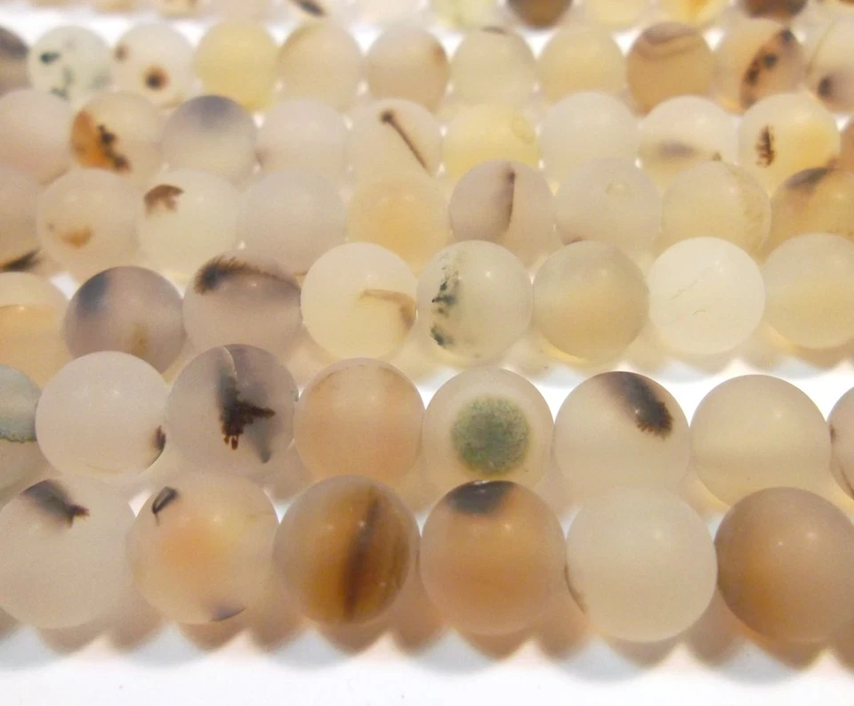 Achatsteine Perlen Natur Streifen 6mm Grau Frosted 18stk Edelsteine Schmuck G169 - Bild 2 von 4